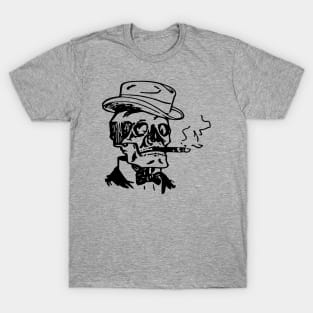 Skeleton Skull Top Hat Smoking Cigar T-Shirt